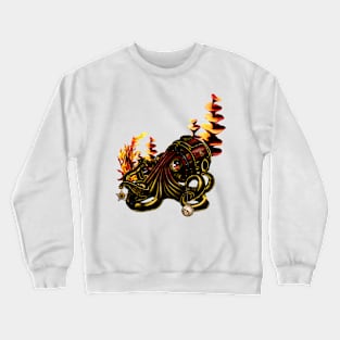 Awesome steampunk octopus with plants Crewneck Sweatshirt